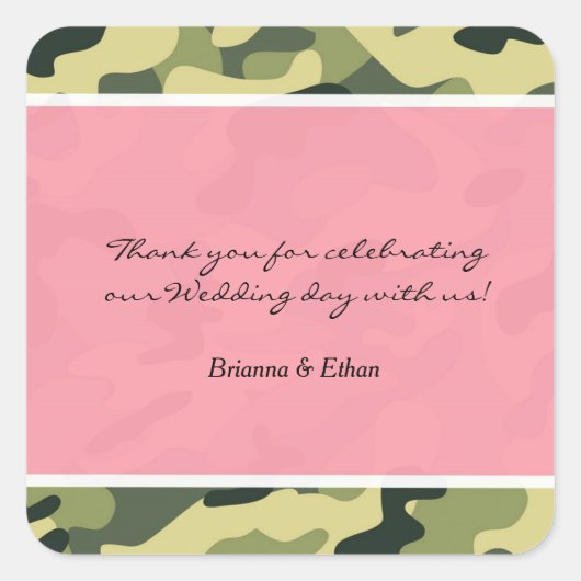 Groene Camo Camouflage & Roze Stickers (Voorkant)