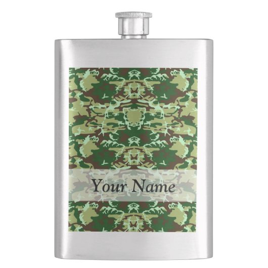 Groene camo heupfles (Voorkant)