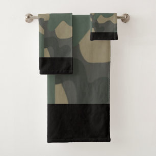 Groene Camo met Black Band, Douche Camo Theme, Bad Handdoek