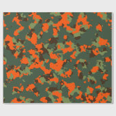 Groene Camo met Safety Blaze Oranje Cadeaupapier (Vlak)
