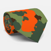 Groene Camo met Safety Blaze Oranje Stropdas (Opgerold)