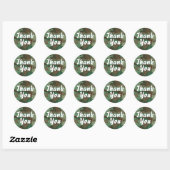 Groene Camo Ronde Dank u Sticker (Vel)
