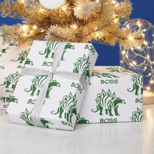 Groene Camo Stegosaurus Spiked Dinosaurus Cadeaupapier