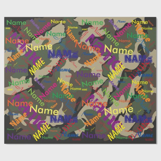 Groene Camo Voeg aangepaste omslagpapier toe Cadeaupapier (Vlak)