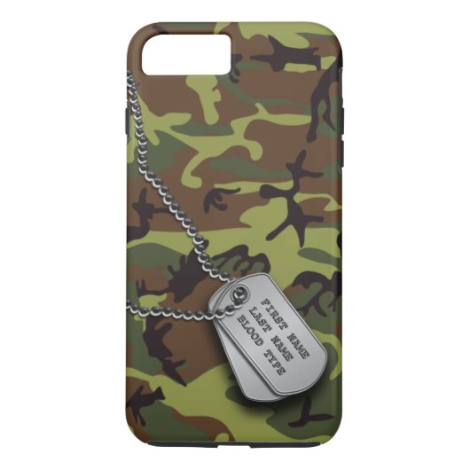 Groene Camo w/Dog Tags Case-Mate iPhone Case (Achterkant)