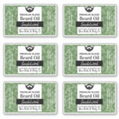 Groene Camouflage Baard Olielabels met Ingrediënte Sticker (Voorkant)