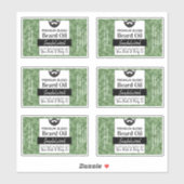 Groene Camouflage Baard Olielabels met Ingrediënte Sticker (Vel)