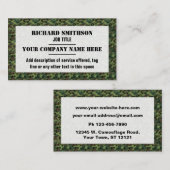 Groene Camouflage Camo Pattern Visitekaartje (Voorkant / Achterkant)