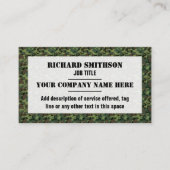 Groene Camouflage Camo Pattern Visitekaartje (Voorkant)