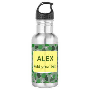 Groene camouflage camo voeg naam tekst school coll waterfles