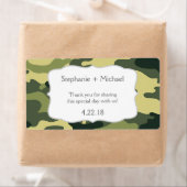 Groene Camouflage Camo Waterfles Favor Etiket (Insitu)