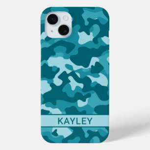 Groene Camouflage Gepersonaliseerd iPhone 15 Mini Hoesje