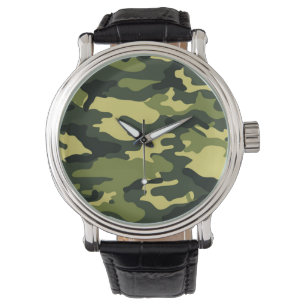 Groene camouflage   Horloge