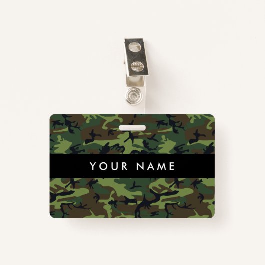 Groene camouflage, leger, leger badge (Voorkant met clip)