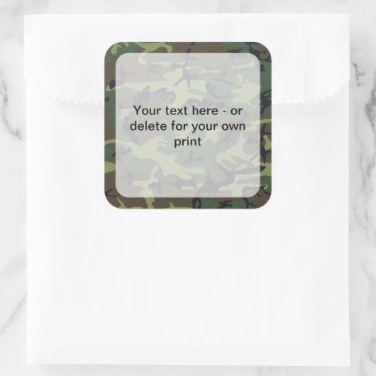 Groene camouflage, leger, leger vierkante sticker (Tas)
