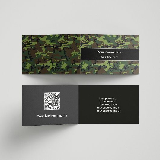 Groene camouflage, leger, leger visitekaartjes