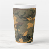 Groene camouflage patroon  2020 latte mok (Voorkant)