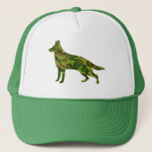 Groene camouflage van het Duitse Shepard-leger Trucker Pet (Voorkant)