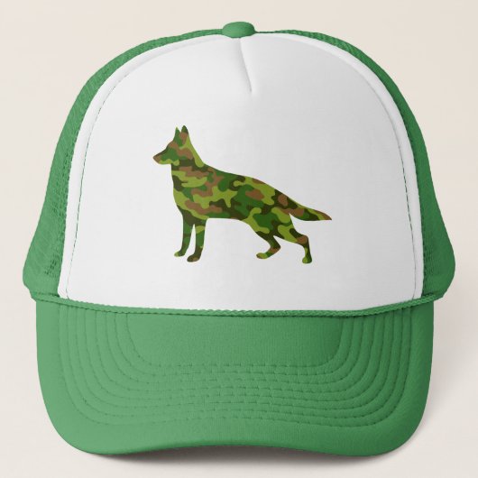 Groene camouflage van het Duitse Shepard-leger Trucker Pet (Voorkant)