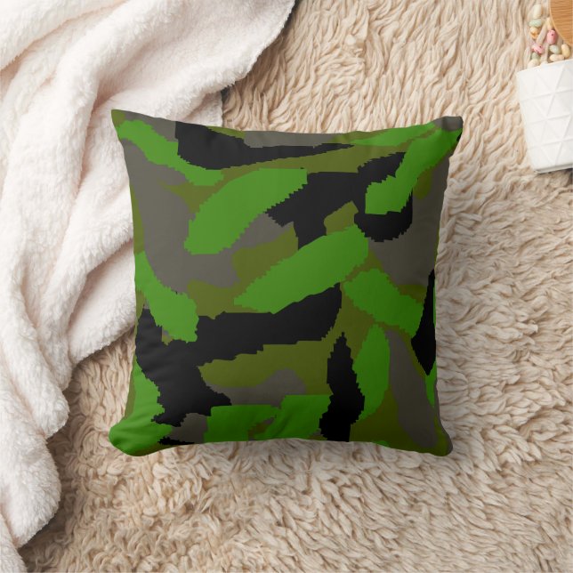 Groene camouflageontwerp kussen (Deken)