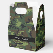 Groene camouflagepatroon, Jouw naam, personalisere Bedankdoosjes (Geopend)