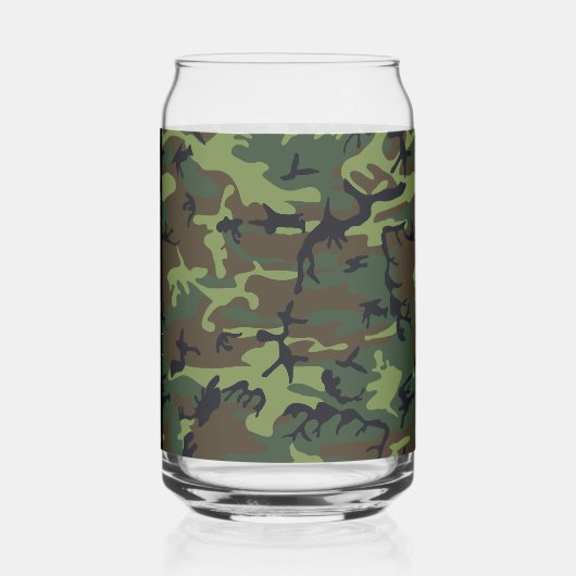 Groene camouflagepatroon, Jouw naam, personalisere Blikvorm Glas (Links)