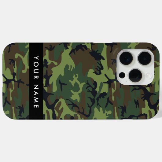 Groene camouflagepatroon, Jouw naam, personalisere Case-Mate iPhone Case (Achterkant (horizontaal))