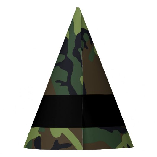 Groene camouflagepatroon, Jouw naam, personalisere Feesthoedjes (Achterkant)