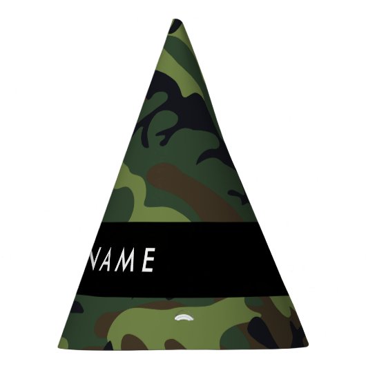 Groene camouflagepatroon, Jouw naam, personalisere Feesthoedjes (Rechts)