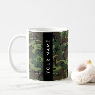 Groene camouflagepatroon, Jouw naam, personalisere Koffiemok