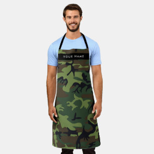 Groene camouflagepatroon, Jouw naam, personalisere Schort