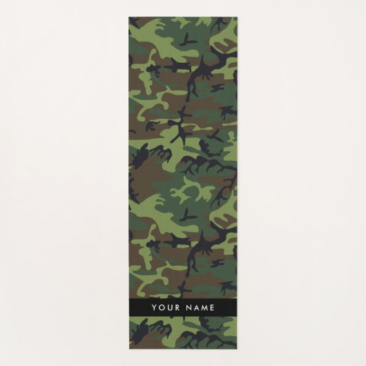 Groene camouflagepatroon, Jouw naam, personalisere Yogamat (Voorkant)