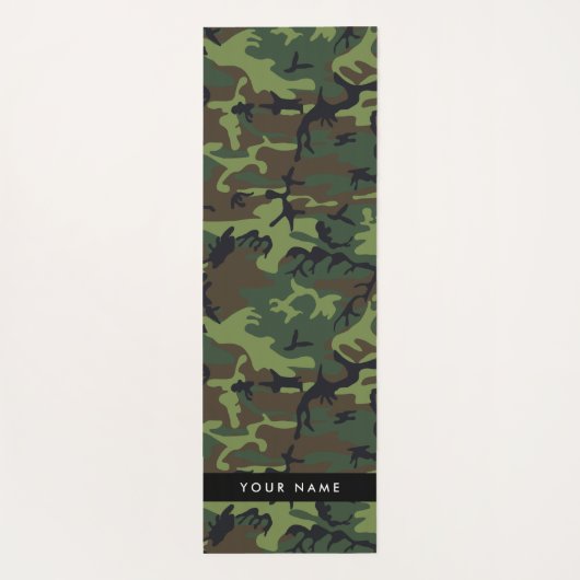 Groene camouflagepatroon, Jouw naam, personalisere Yogamat (Achterkant)