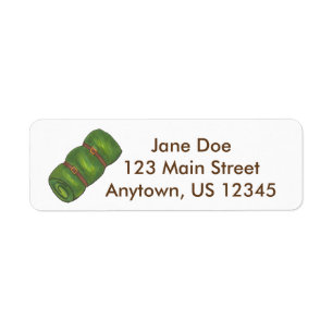 Groene Camp Camper Slaap Bag Roll Labels