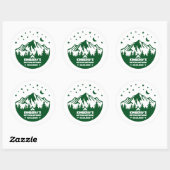 Groene Camping Thema Afscheidsfeestje voor de Brui Ronde Sticker (Vel)