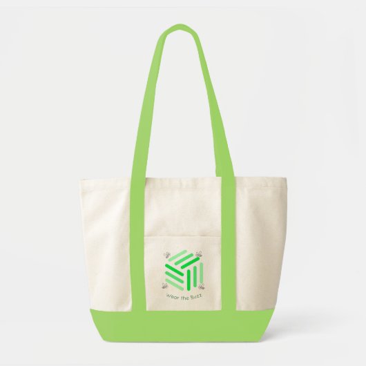 groene Canvas tas | Bijenteelt Logo en aangepaste (Voorkant)