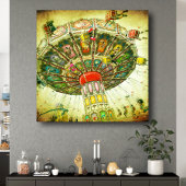 Groene carnaval swing rit foto stijlvol canvas afdruk