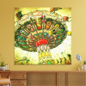 Groene carnaval swing rit foto stijlvol canvas afdruk (Insitu (Woonkamer))