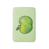 Groene Cartoon Apple Fruit Illustration Badmat (Voorkant Verticaal)