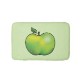 Groene Cartoon Apple Fruit Illustration Badmat (Voorkant)