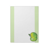 Groene Cartoon Apple Fruit Illustration Notitieblok (Gedraaid)