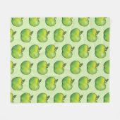 Groene Cartoon Apple Fruit Pattern Fleece Deken (Voorkant (Horizontaal))