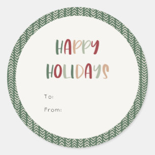 Groene Casual Prettige feestdagen Ronde Sticker