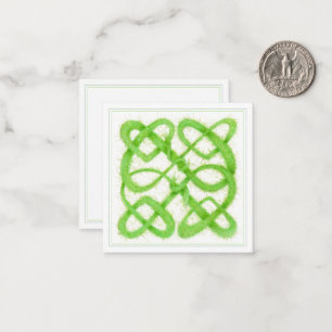GROENE CELTISCHE KNOOP 6,4 cm vierkante platte kaa Notitiekaartje