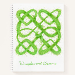 GROENE CELTISCHE KNOOP 8.5x11 spiraalschrift Notitieboek
