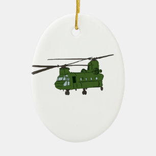 Groene CH-47 Chinese militaire helikopter Keramisch Ornament