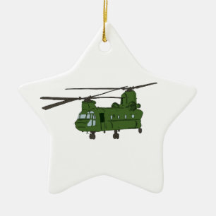 Groene CH-47 Chinese militaire helikopter Keramisch Ornament