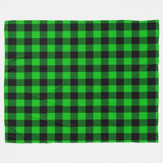 Groene Check Fleece Deken (Voorkant (Horizontaal))
