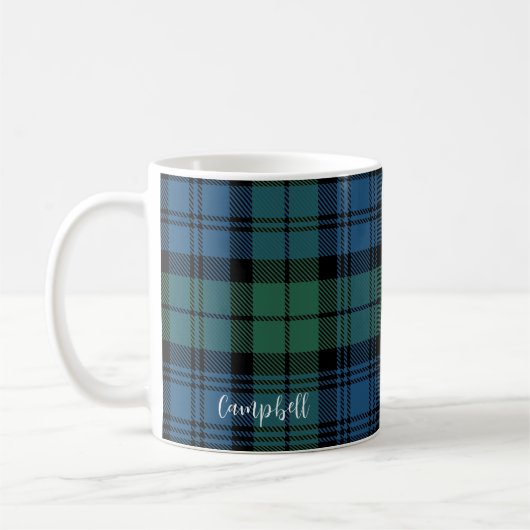 Groene Check geruite rustieke Custom Campbell Tart Koffiemok (Links)