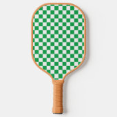 Groene Checker Modern Monogram Pickleball Paddle (Achterkant)
